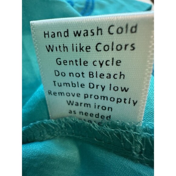 Chances R Blue Embroidered‎ 3/4 Sleeve Cotton Tunic Blouse Resort Wear Women's - Picture 10 of 15